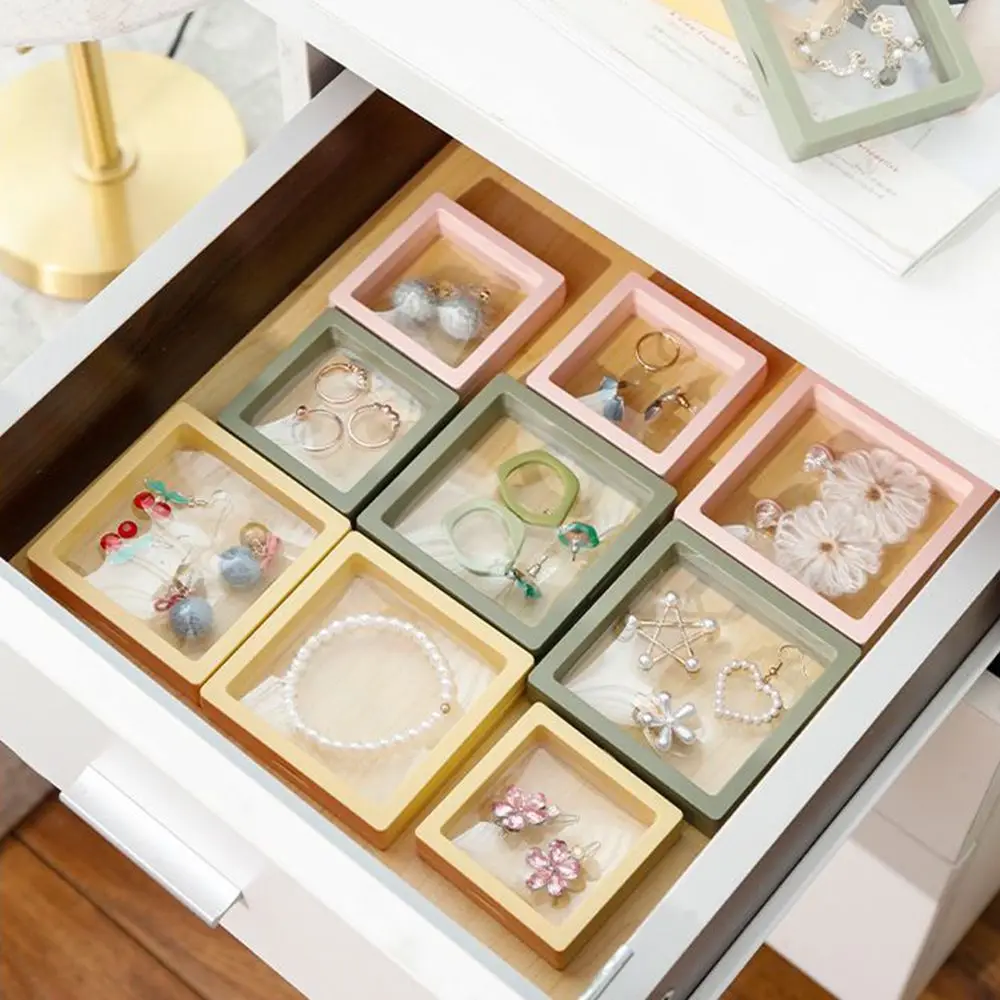 

PE Film Jewelry Display Transparent Jewelry Storage Box For Ring Necklace Bracelet Earrings Dust-proof Exhibition Boxes