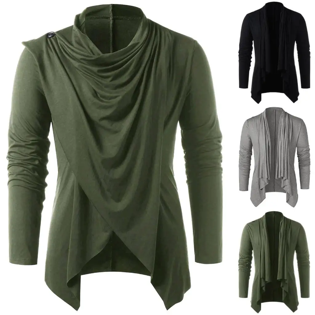 

2022 Spring/summer men retro long sleeves solid color button long sleeves