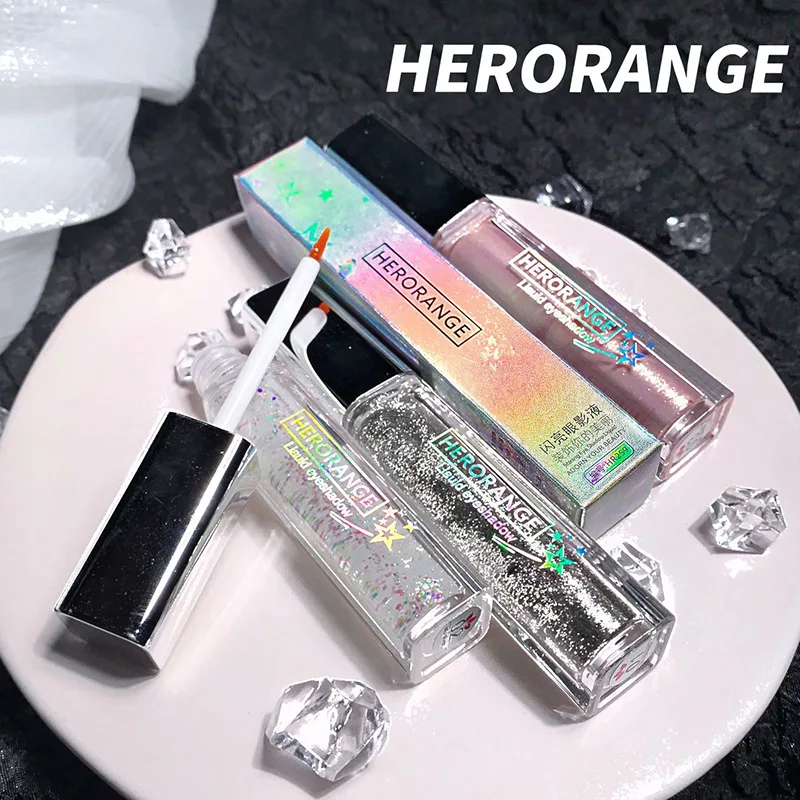 

HERORANGE Shiny Liquid Eye Shadow Pearlescent Fine Glitter Powder Lying Silkworm Highlight Brighten Monochrome Eye Shadow