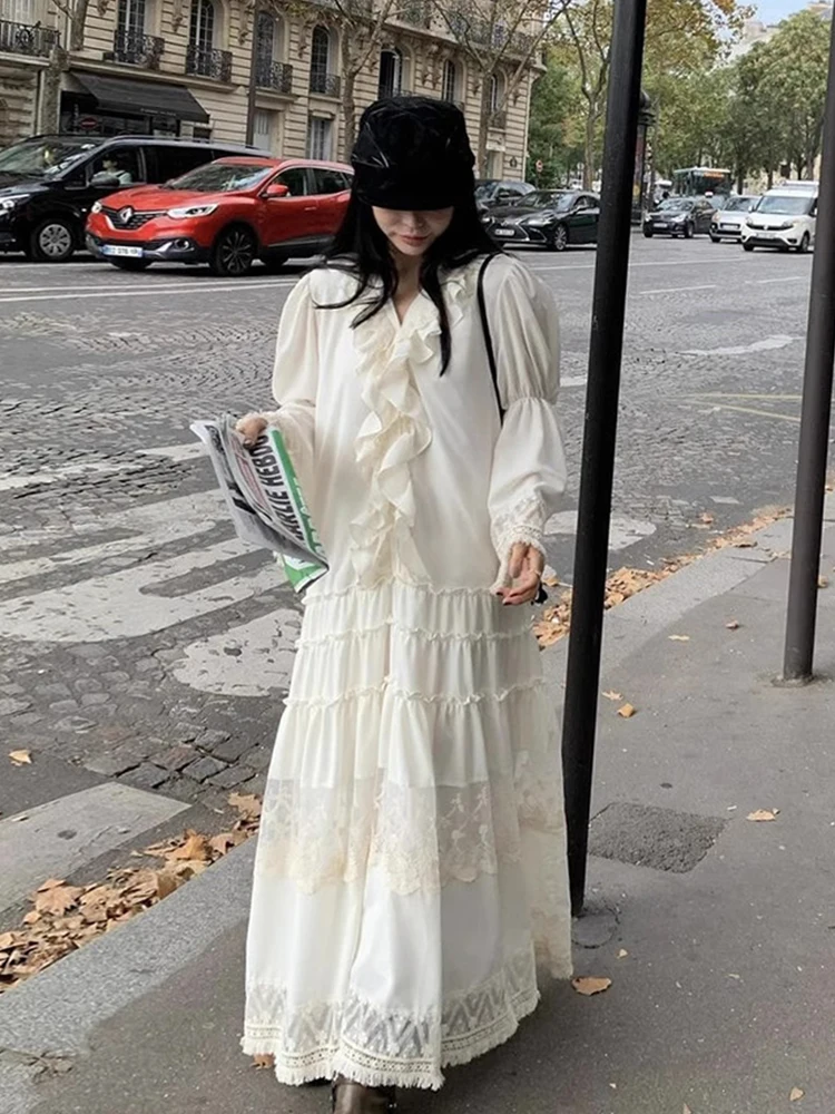 Французское нежное элегантное женское платье Vestidos 2024 осеннее корейское шикарное