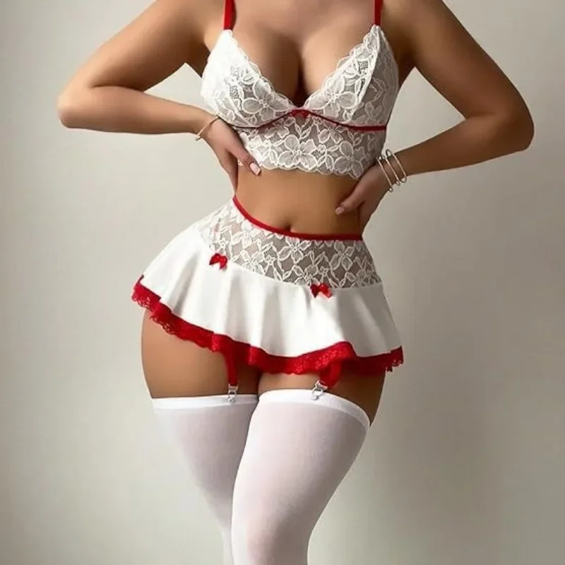 Сексуальный рождественский подарок женские костюмы для косплея прозрачное
