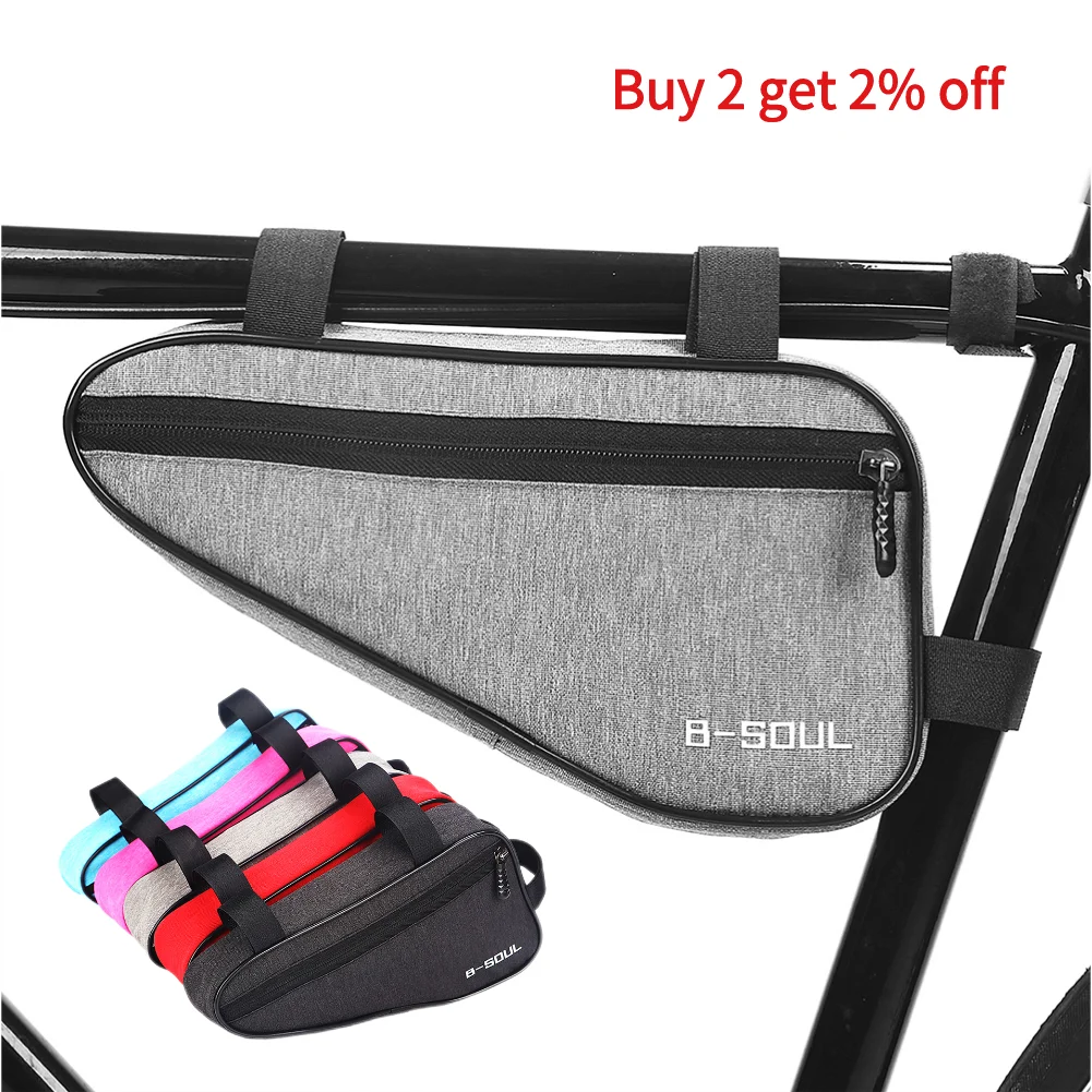 

B-SOUL Waterproof Triangle Cycling Bicycle Bags Front Tube Frame Bag Mountain Bike Triangle Pouch Frame Holder Saddle Bag