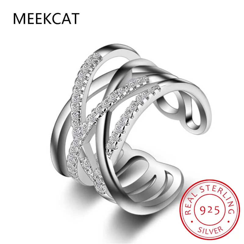 

925 Sterling Silver Exaggerated Cross Inlaid Zircon rings For Woman 2023 New Fashion Finger Jewelry Wedding Party Luxury Ring