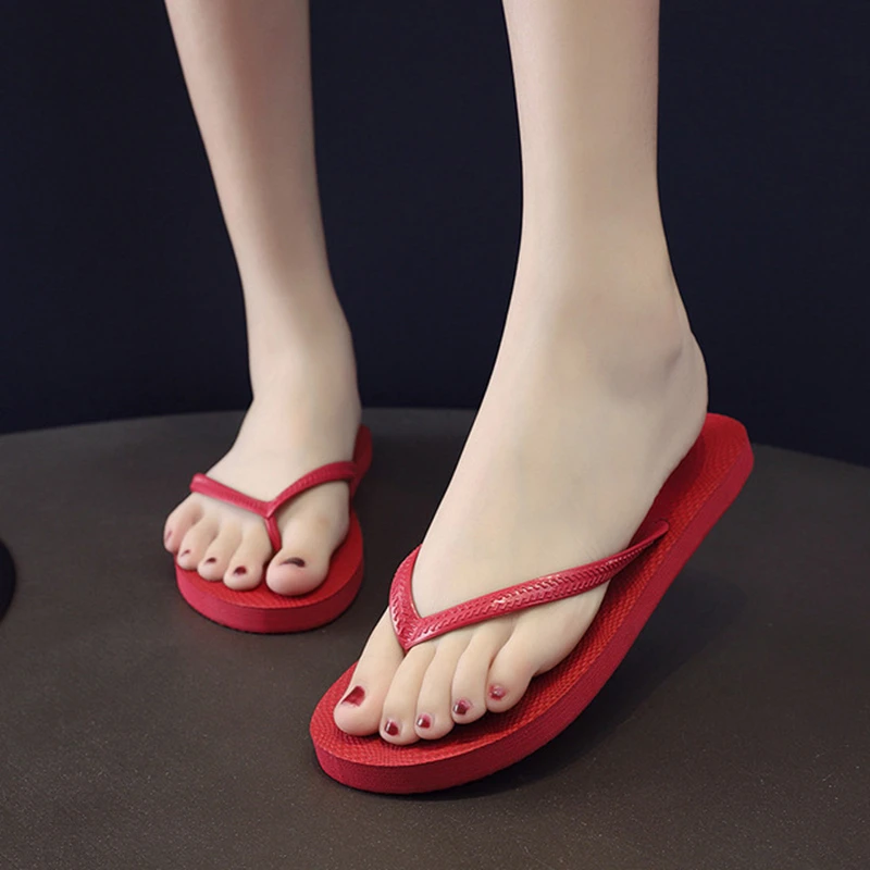 

2022 New Summer Women Slipper Student Flip Flop Women Wear Simple Fashion Trend Pinch Seaside Beach Sandals &amp Slippers Ladies