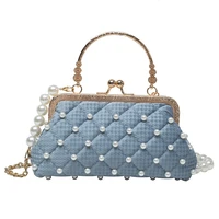 dumpling evening handbag women clutch purses with pearl for wedding prom birthday party dinner accessories clutch bolsos de lujo