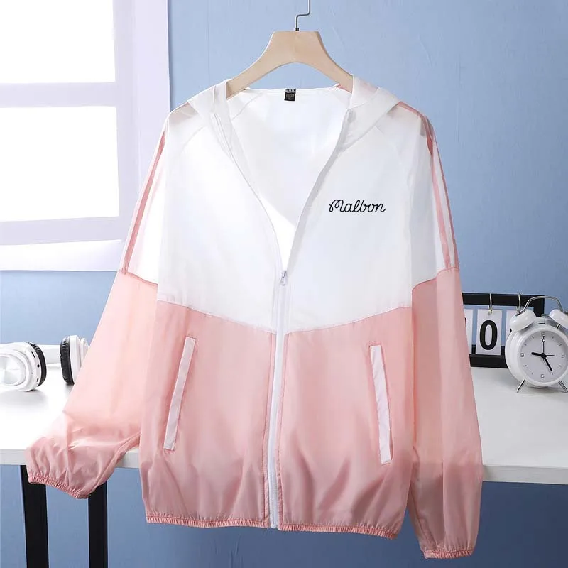 Malbon Men's Windbreaker Summer Sun Protection Jacket Outwear Hiking Cycling Thin Hooded Coats Clothing Golf Camping Horse