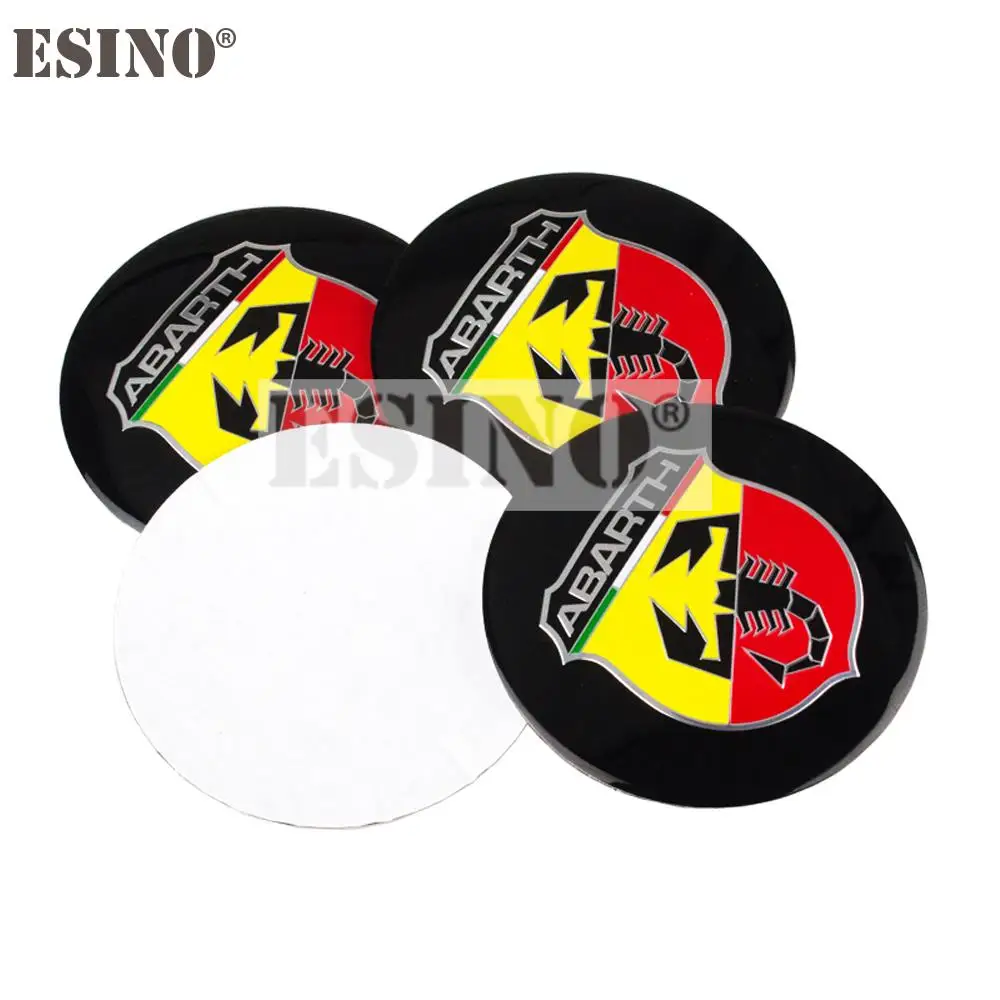

400 x Car Styling 3D Metal Chrome Aluminium Alloy Wheel Center Cap Stickers Wheel Hub Cap Decals Emblems Badges for Fiat Abarth