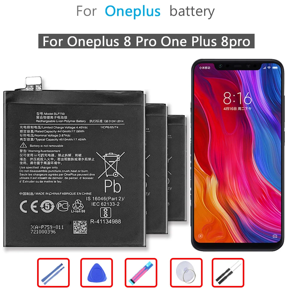 

BLP759 4510mAh Battery For Oneplus 8 Pro One Plus 8pro