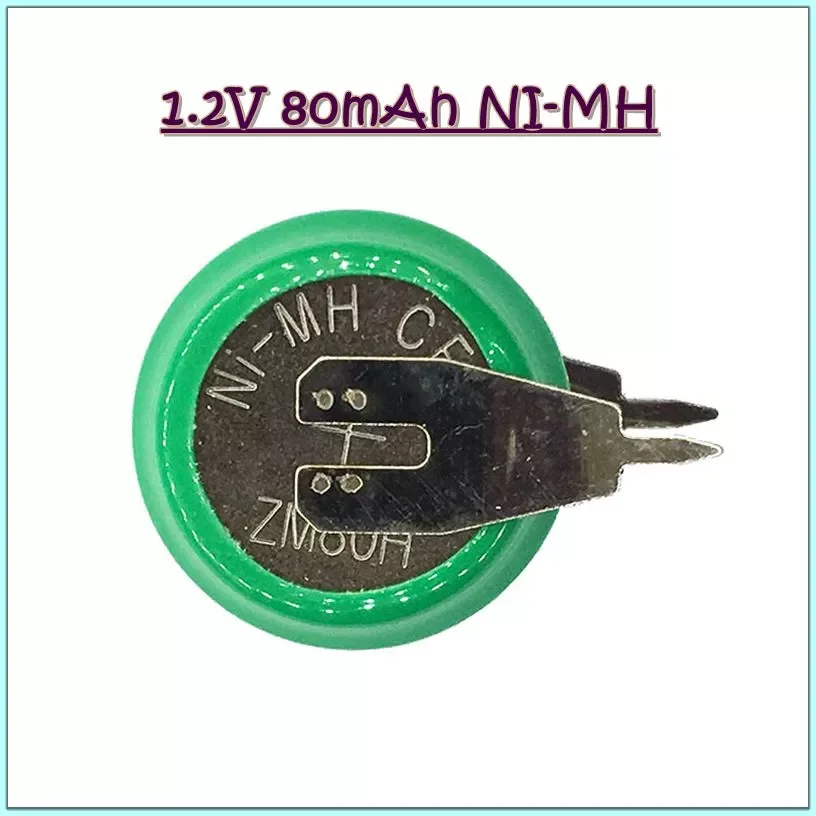 

2023New 1.2V 80mAh Ni-MH Ni MH Rechargeable Batteries With Solder Pins Rechargeable Button Cell Battery For Electric Toys New 1.