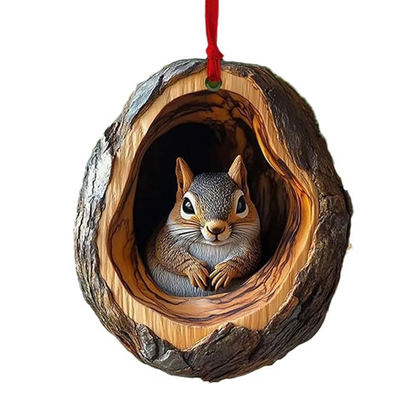 Рождественские украшения с животными елочные маленькие животные узор акриловое