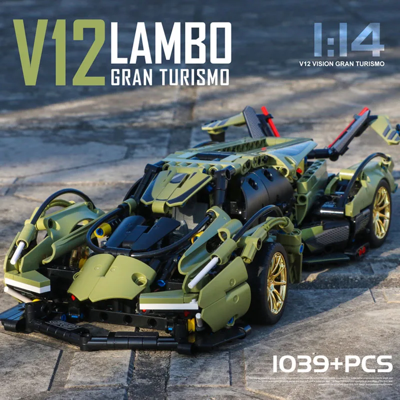 

NEW City Famous1039PCS Technical Lambo V12 Vision GT Super Speed Sports Car Building Blocks Racing Vehicle Assemble Bricks