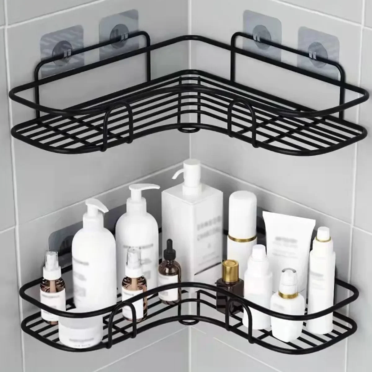 

1pc Mounted Kitchen Caddy Rack Wall Bathroom Storage For Accessories No Bathroom Triangle Shower Rack Bathroom Shelf Punching