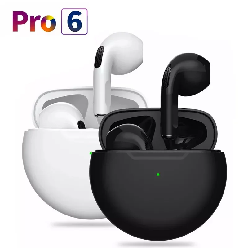 

Air Pro 6 TWS Wireless Earphone Bluetooth Headphones V5.0 Mini Fone Earbuds with Charging Box Sports Headset for Smart Phones