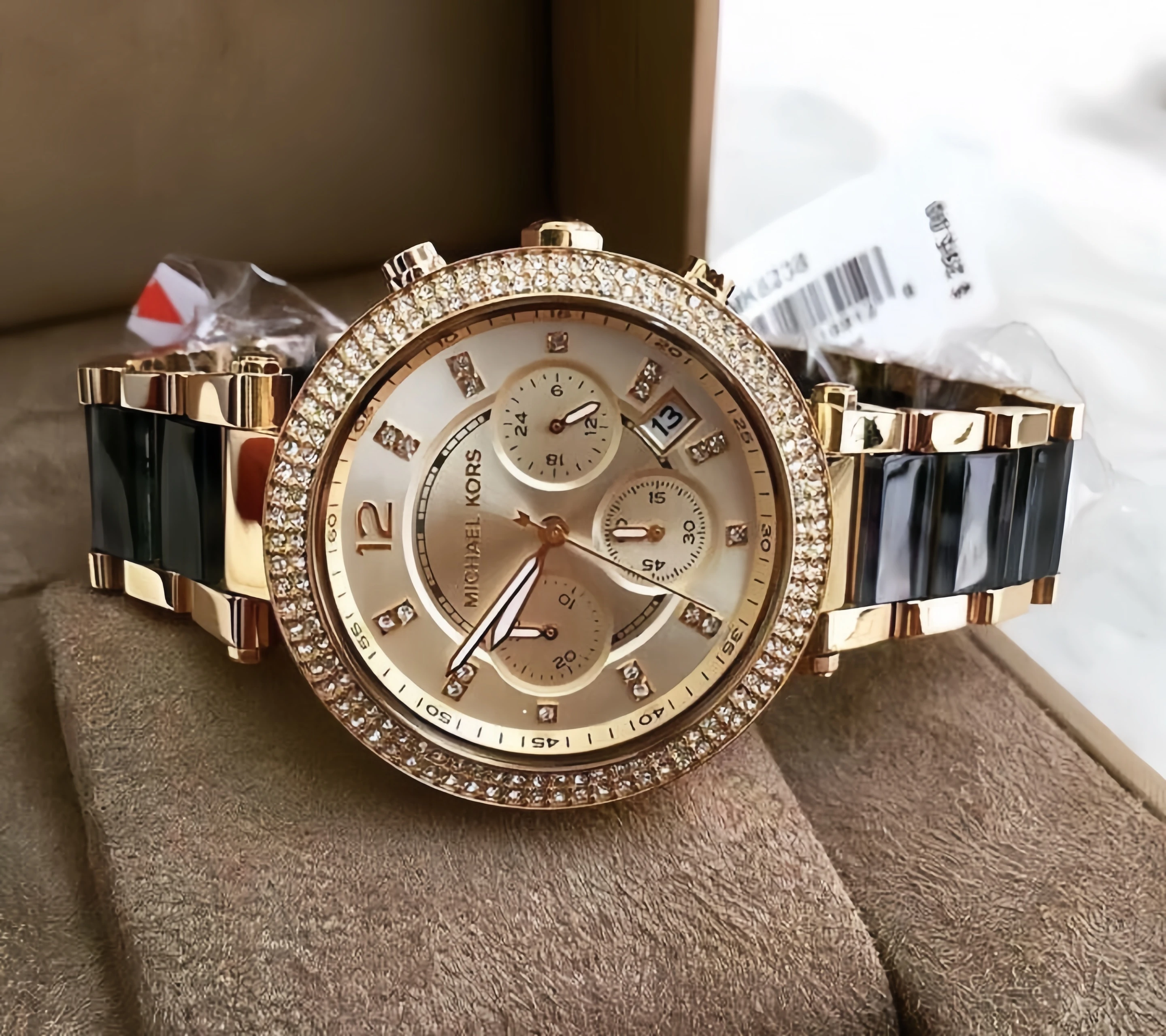 Фото Женские кварцевые часы Michael Kors с бриллиантами Parker MK-6238, роскошный дизайн, водонепроницаемые наручные часы, хронограф, изысканный подарок в коробке №3
