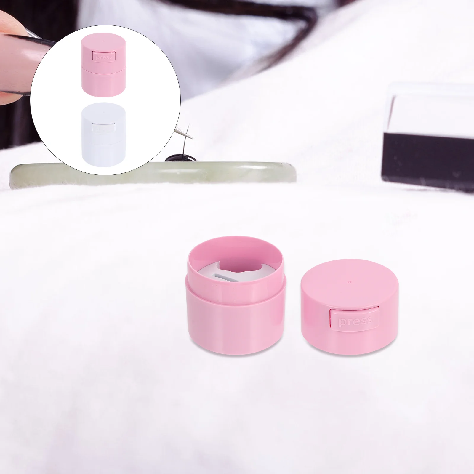 

Glue Eyelash Storage Container Extension Lash Case Tank Extensions Jar Sealed Holder Organizers Pillow Shaker Makeup Supply Leak