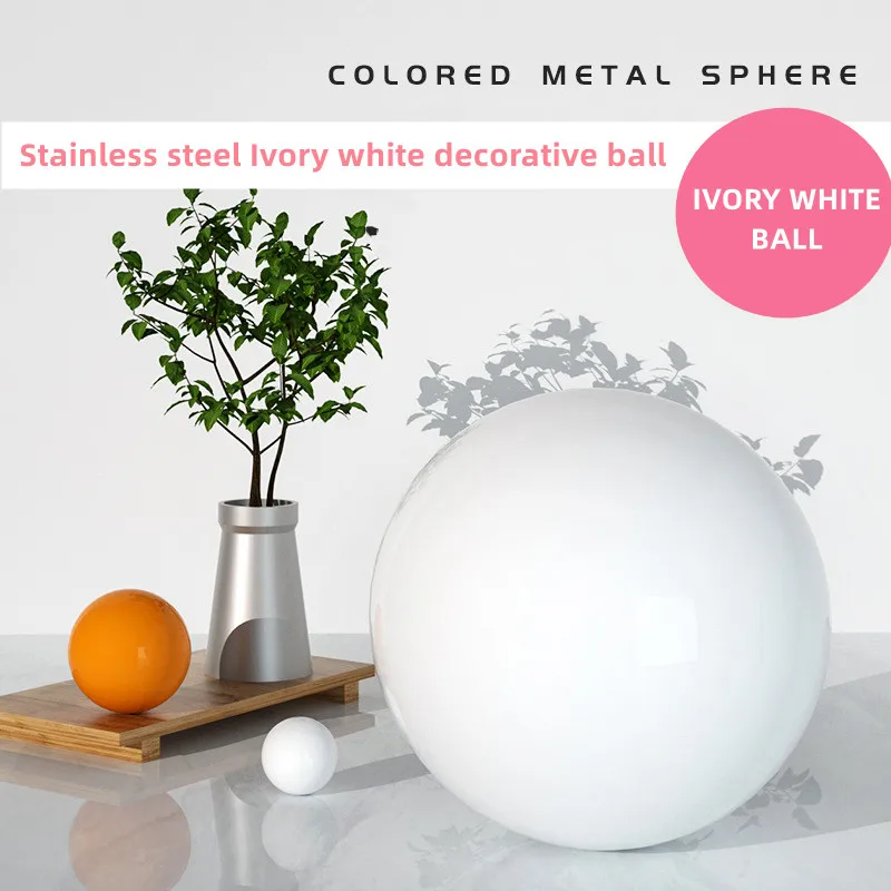 

Diameter 38mm-550mm stainless steel ivory white metal ball Christmas shopping center home hanging decorative lights hollow ball