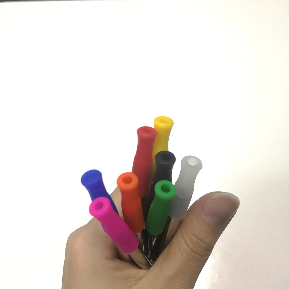 

Straws Straw Tips Silicone Steel Stainless Drinking Covers Cover Metal Reusable Tip Head Caps Hood Silicon Rubber Protector