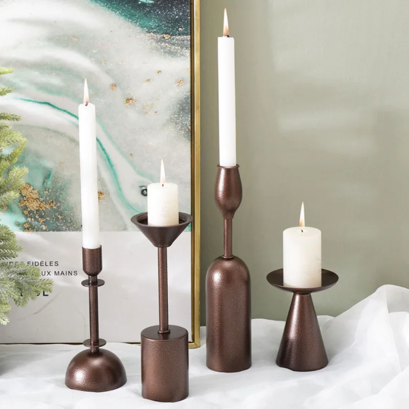 

Exquisite Candlestick Ornament Fashionable Wedding Banquet Table Christmas Home Romantic Candlelight Dinner Four-Piece Set