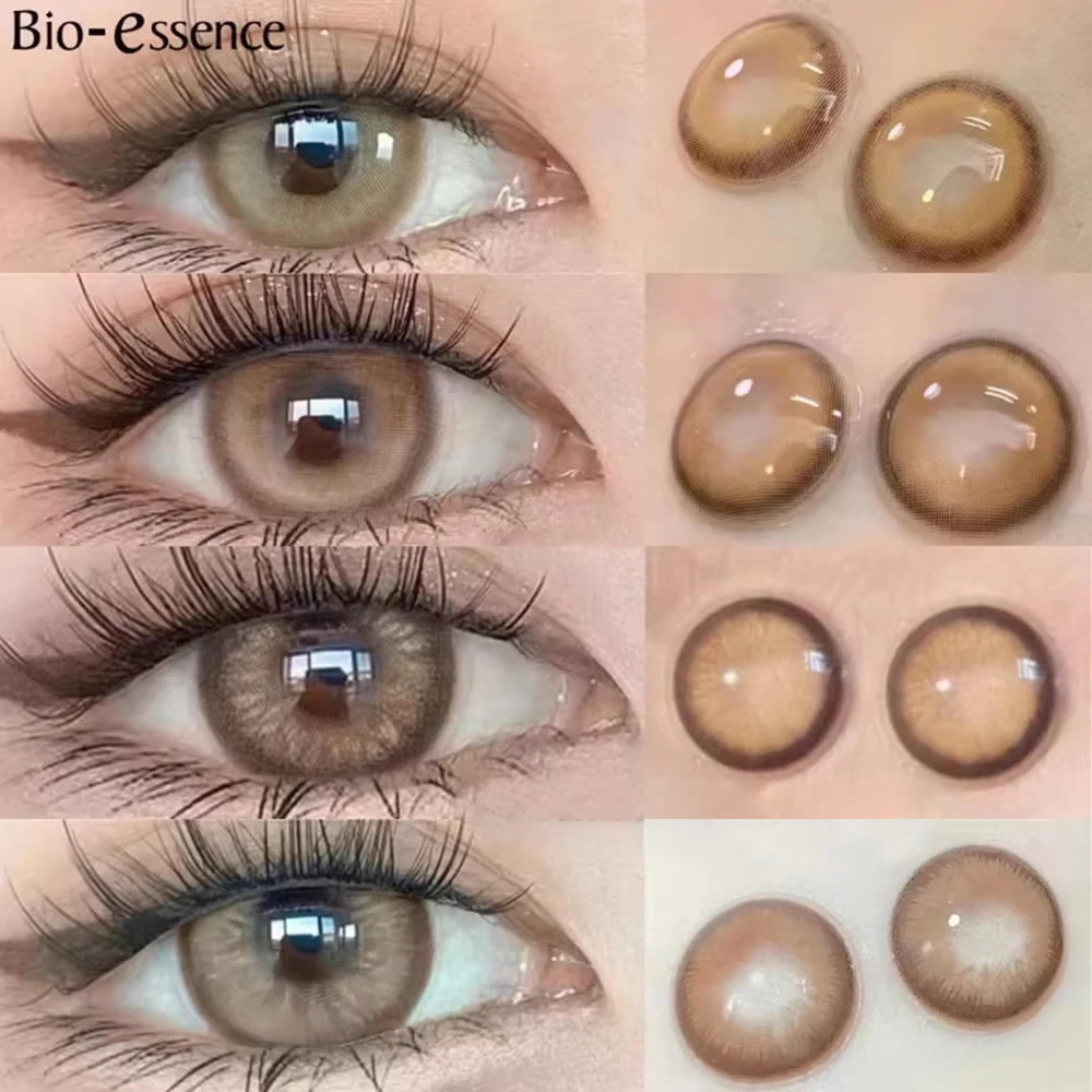 Bio-essence Colorcon 1 Paar koreanische Linsen, farbige Kontaktlinsen, braune Linsen, natürliche Augenlinsen mit hochwertiger natürlicher Linse