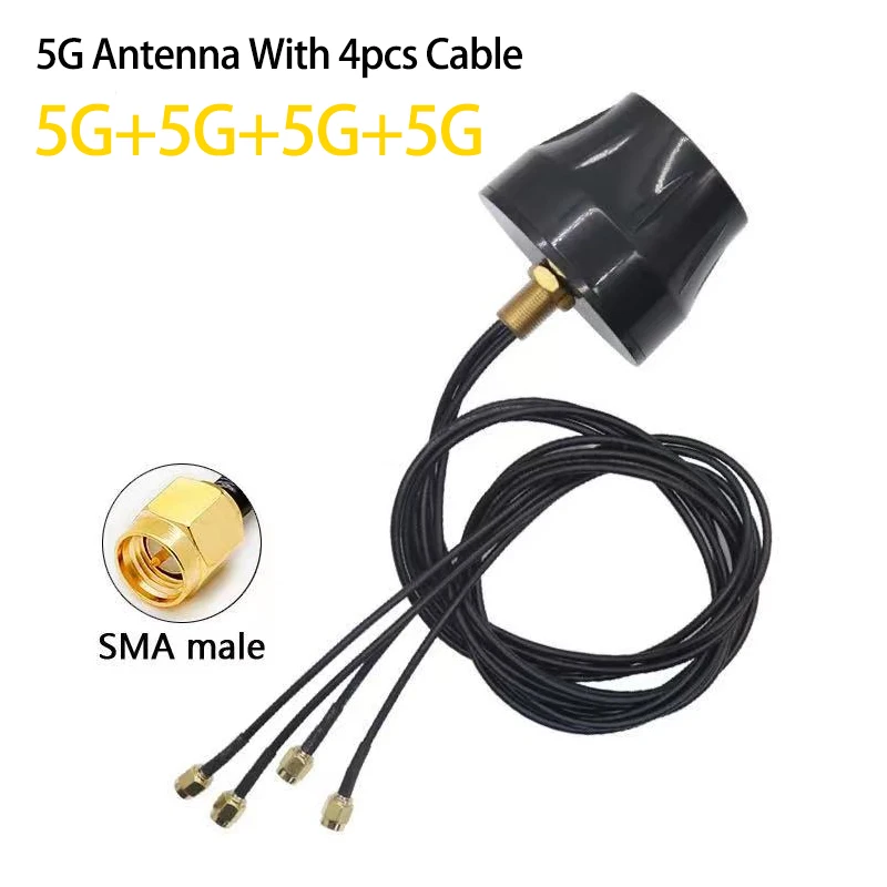 5G Full Band Antenna Outdoor Mimo Signal Amplifier 4 Port Omni Antenna 8dBi Booster SMA Male for Wireless Base DTU Cabinet IOT