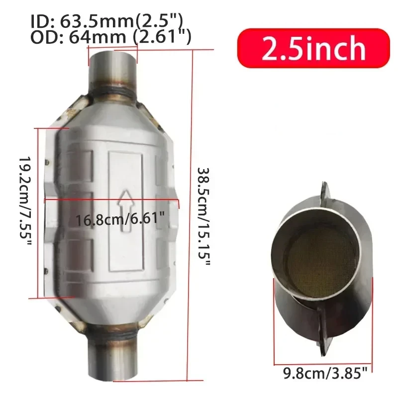 

Универсальный каталитический конвертер, каталитический конвертер из нержавеющей стали с входным/выходным отверстием 2/2,25/2,5/3/3 дюйма (соответствует требованиям EPA)
