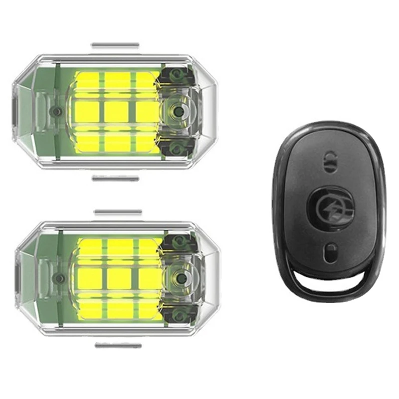 

Wireless Remote Control LED Strobe Light For Motorcycle Car Bike Scooter Anti-Collision Warning Lamp 4Pc Light