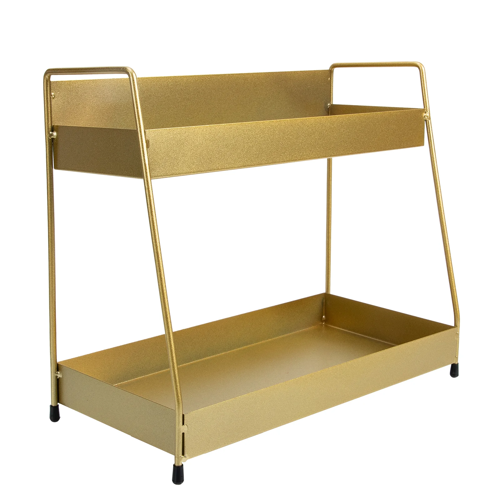 

Metal Seasoning Bottle Rack 2 Tier Bathroom Countertop Organizer Metal Market Basket Stand Vanity Organizer Rack