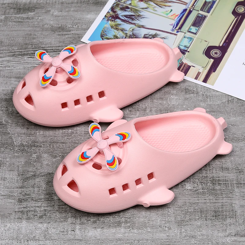 

Детские летние дышащие тапочки, милые противоударные противоскользящие сандалии, амортизирующие