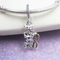 cartoon mini mouse 90th anniversary pendant 925 sterling silver bead fit original pandora charms mybeboa bracelet women jewelry