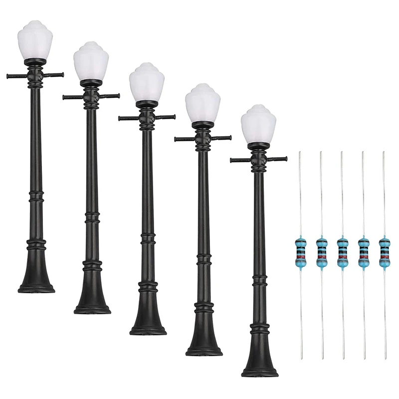 5PCS LCX04 Model Railway Lamppost Lamps Street Lights Railroad Train Garden Playground Scenery Model Lights