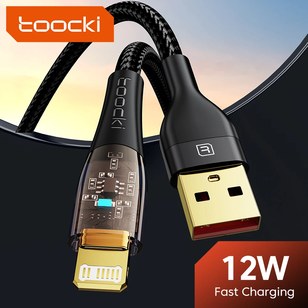 Toocki USB Cable For iPhone 13 11 12 14Pro Max Mini XR XS Fast Charging Phone Date Cable For iPad Charger Wire Cord