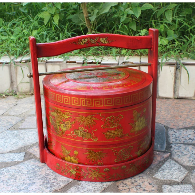 

Античная корзина, античный пищевой контейнер, реквизит для кино и телевидения, женская Античная кожаная коробка, свадебные подарки, конфеты