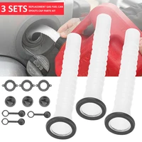 3 sets replacement spouts parts kit gas fuel can spouts cap parts kit gasket fuel container for industrial machinery car refuel