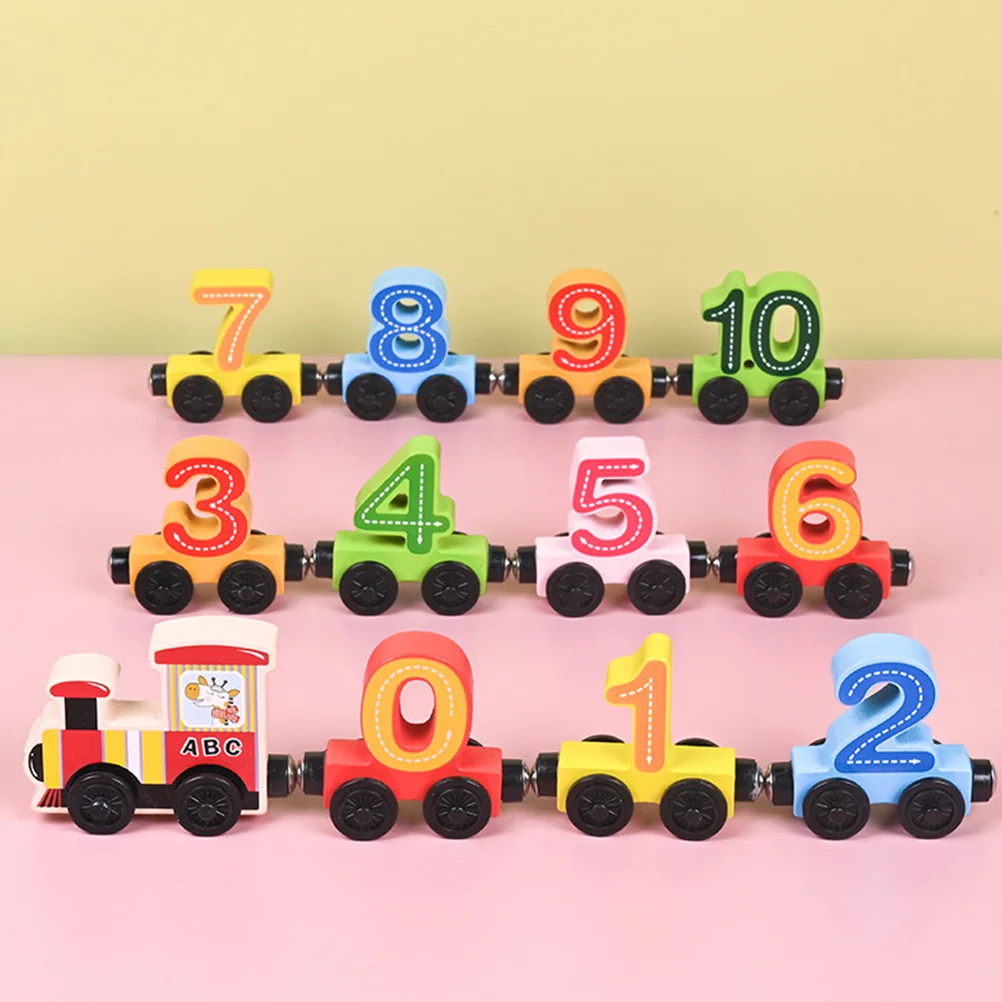 

Wooden Magnetic Train Toy Number Toddler Toys Trains Early Education Supply Child Woody