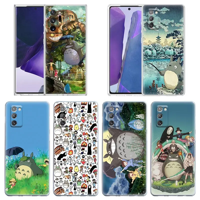 

Cute Totoro Anime Ghibli Miyazaki Case For Samsung Note 20 Ultra 10 Plus Cover Galaxy A50 A70s A40 A30S A20E A03 A04 Clear Cover