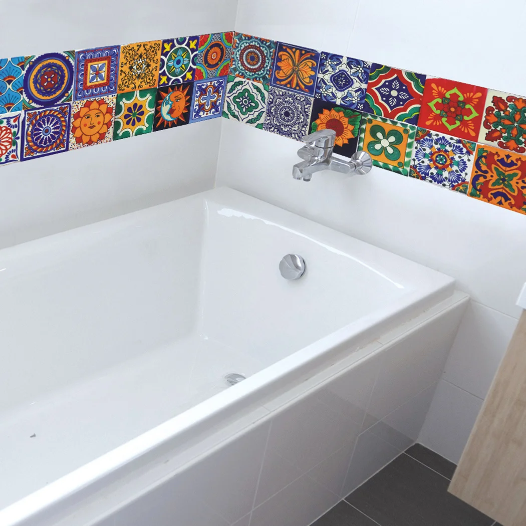 

Exquisite High Quality Practical Brand New Durable Wall Stickers Ornament 24Pcs Bathroom Decals Kitchen Tile Decal