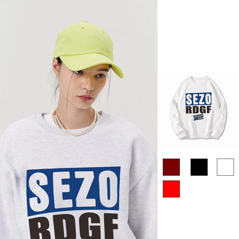 

Women's Fall/winter 2022 New Round Neck Sezo Rogf Letter Print Loose Long Sleeved Sweatshirt Women's Simple Top