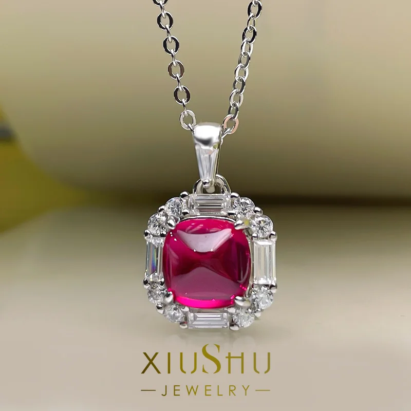 

3 карата ежедневный синтетический голубь Кровь Рубин искусственный Серебряный супер милый Квадратный бриллиант Seiko версия