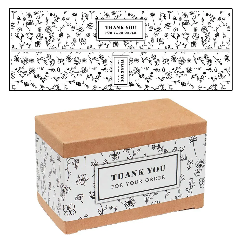 

20pcs Rectangle Thank You Sticker Block Waist Gift Box Sealing Paste Self Adhesive Labels Decoration Acknowledge Tags Stickers