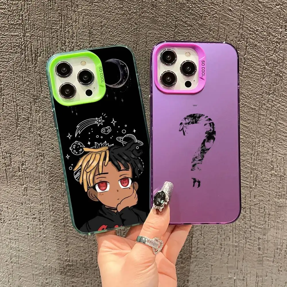 Фото xxx xxxtentacion-n Чехол для телефона для iPhone 17, 16, 15, 14, 13, 12, 11, Mini, Pro, E, MAX, серебристо-белый, матовый, в стиле Candy. №1