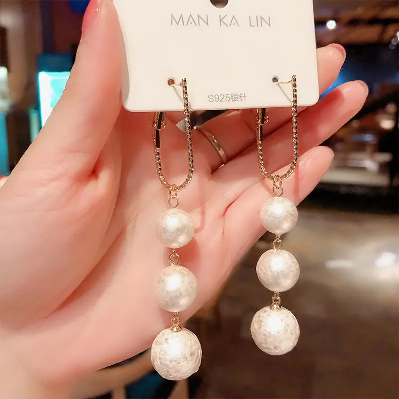 

Женские длинные серьги-кисточки с жемчугом, серебро 2022 пробы