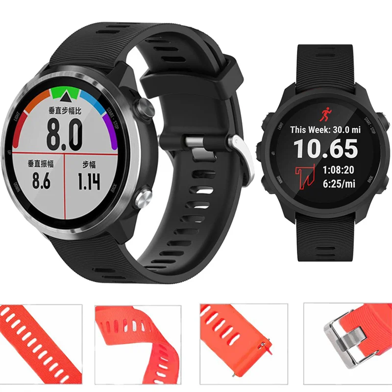 20mm Silicone Sport Watch Band For Garmin 245 Watch Strap Sports For Forerunner 245M/645/Vivoactive3/Vivomove HR Bracelet