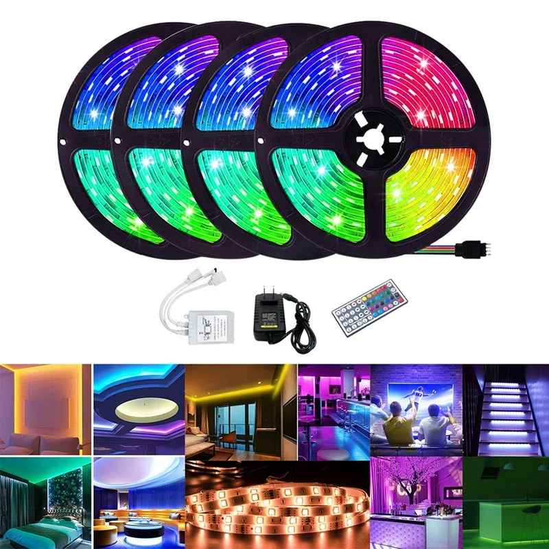 

Гибкая светодиодная лента, меняющая цвет, RGB 3528, 20 м