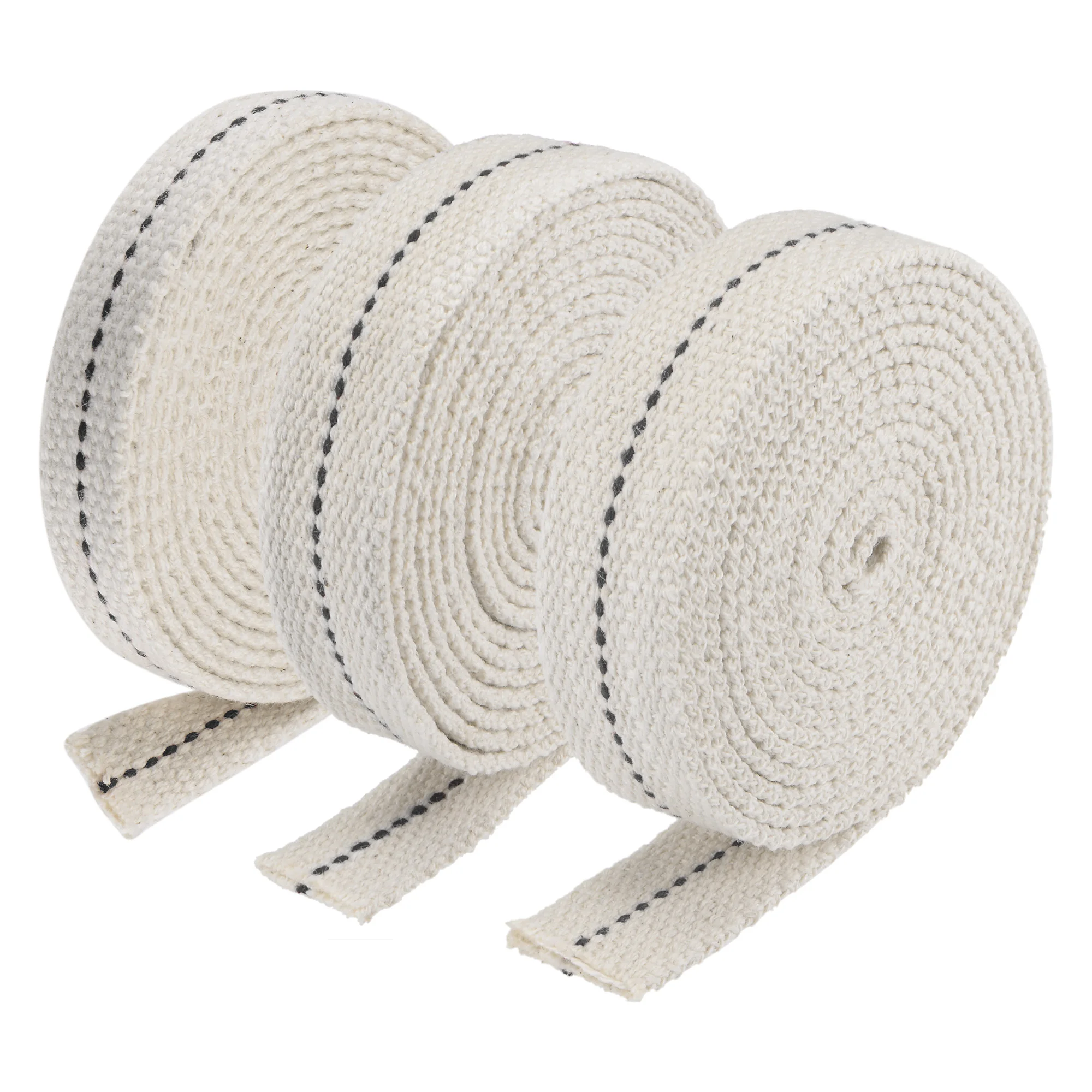 

Uxcell Oil Lamp Wick Kit Cotton 1/2 Inch 3/4 Inch 7/8 Inch Flat Wide 2 Meter Long with Black Stitch for Lighting, 3in1 Set