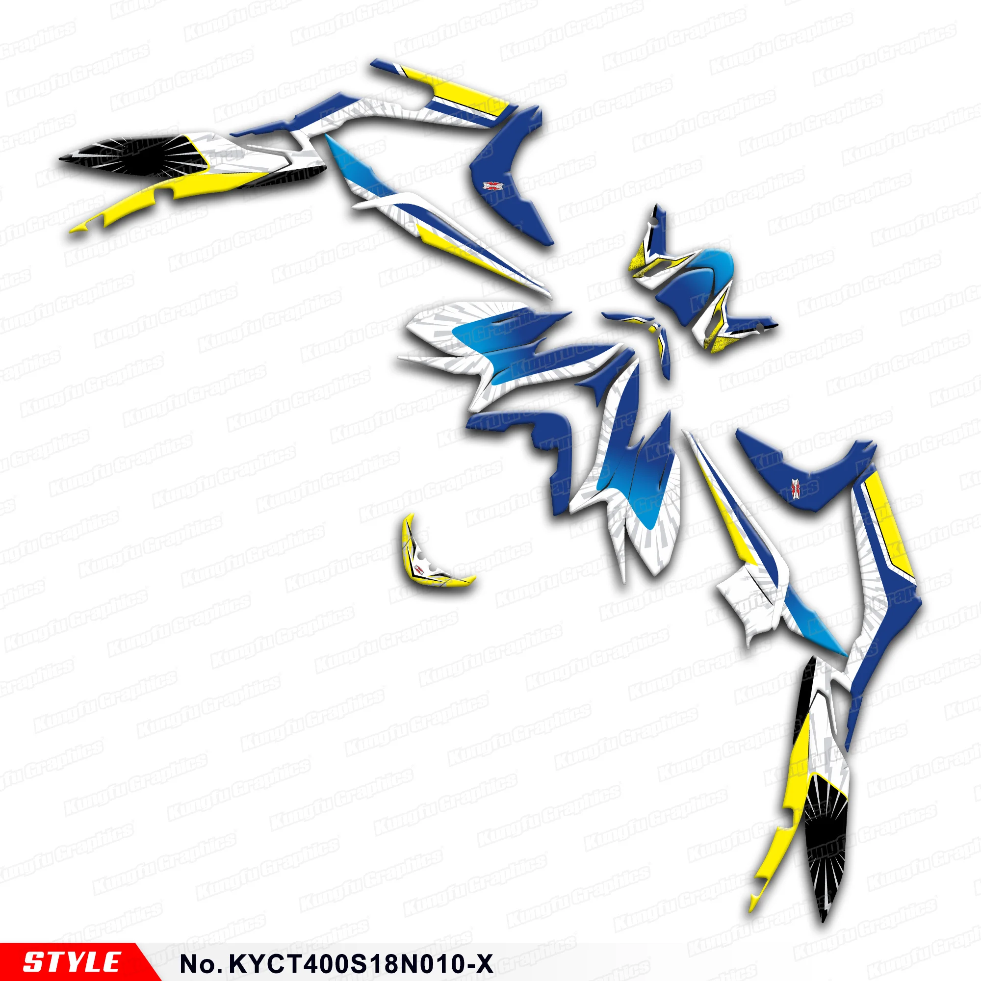 Мотоциклетные наклейки Виниловая наклейка комплект для KYMCO xquos 400 2018 2019 KYCT400S18N010-X