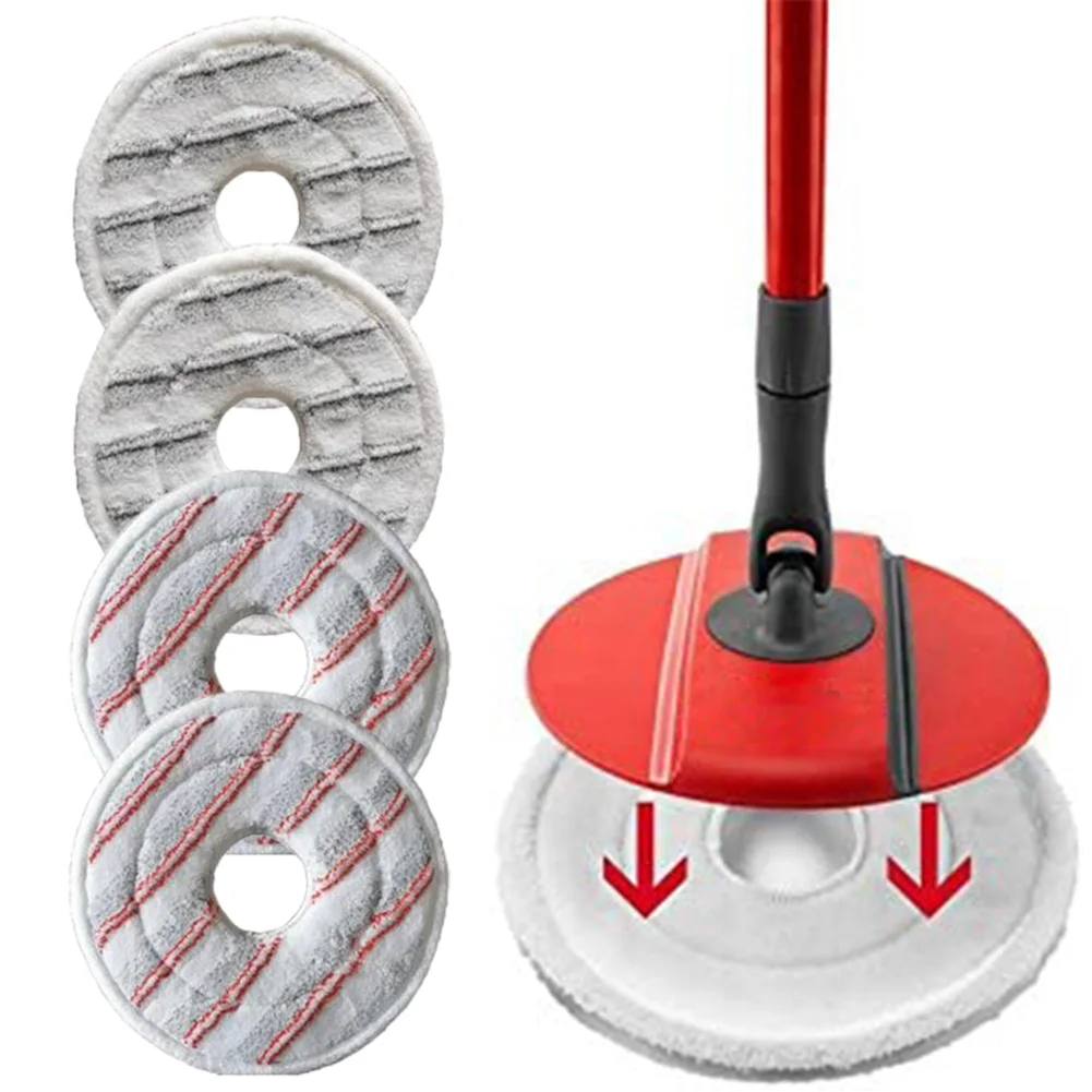 

4pcs Mop Cloths For SleeveVILEDA Spin & Clean 161822 Washable Microfiber Mop Refill Dry And Wet Pad For Floor Cleaning