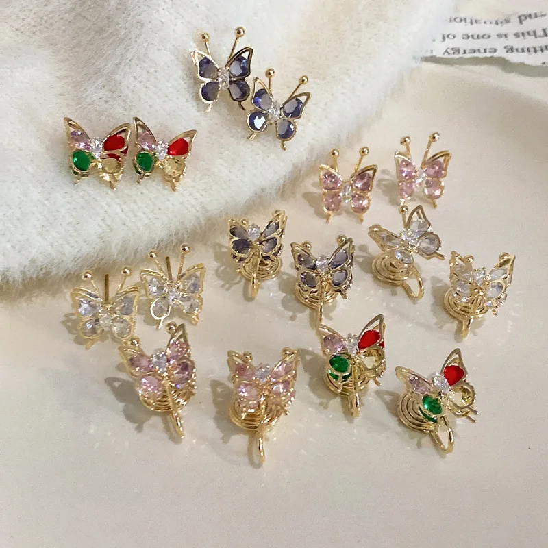 

925 Silver Plating Earrings Retro Luxury Butterfly Jewelry for Men Small Ears Clip Design Earrings Various Styles Are Available
