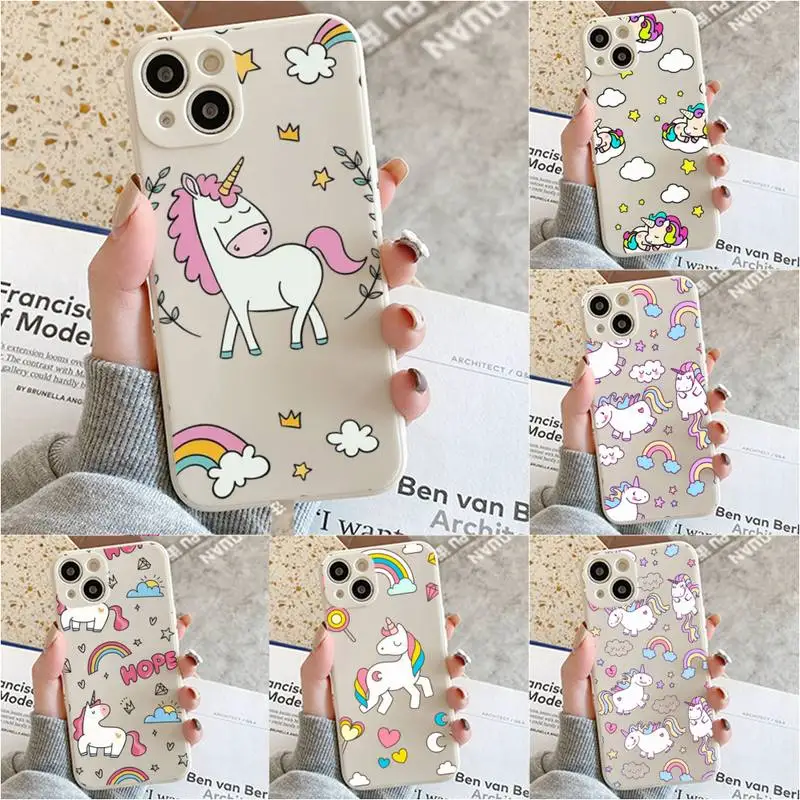 

Rainbow Unicorn Summer Phone Case For Iphone 7 8 Plus X Xr Xs 11 12 13 Se2020 Mini Mobile Iphones 14 Pro Max Case