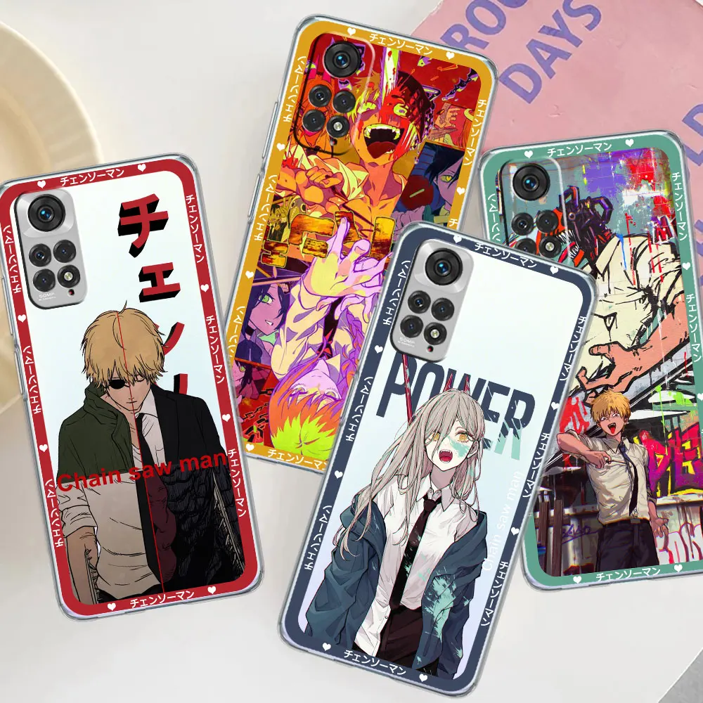 

Chainsaw Man Power Times Case for Xiaomi Redmi Note 11 10 9 8 Pro 9s 11t K40 8T 7 11E Cover redmi 10 9 9C 9A 9T Silicone Coque