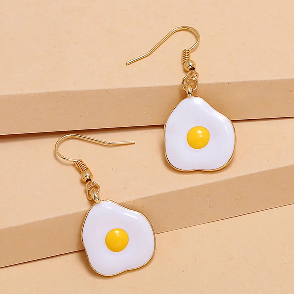 Серьги-пашот в виде яйца жареное очарование подвесные забавные для женщин